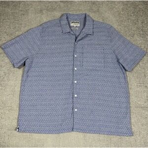 The Stronghold Shirt Mens 2XL Blue White Short Sleeve Button Up Basket Weave